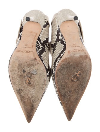 Jimmy Choo Snakeskin Animal Print Slingback Pumps