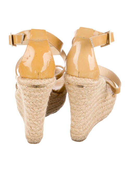 Jimmy Choo Patent Leather Leather Trim Embellishment Espadrilles