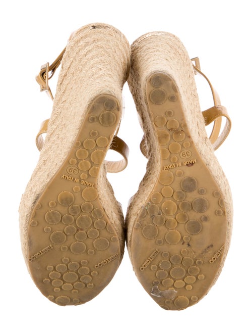 Jimmy Choo Patent Leather Leather Trim Embellishment Espadrilles