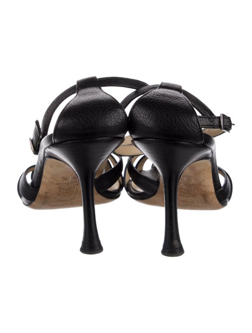 Jimmy Choo Leather Cutout Accent T-Strap Sandals