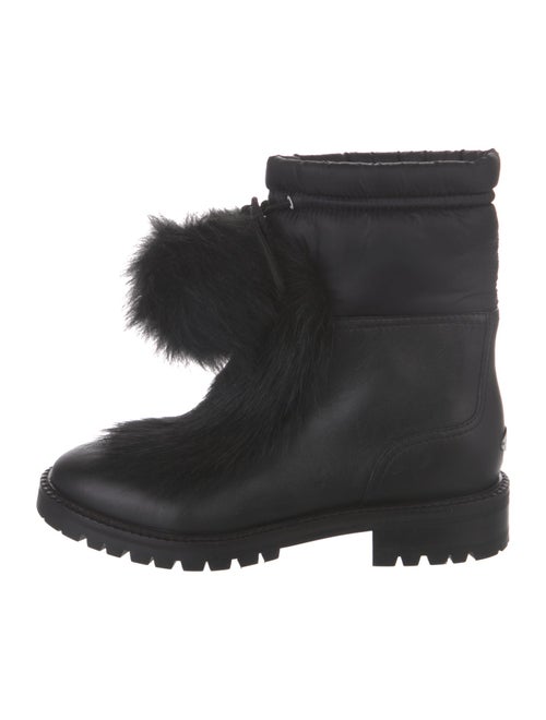 Jimmy Choo Leather Pom-Pom Embellishments Combat Boots