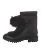 Jimmy Choo Leather Pom-Pom Embellishments Combat Boots