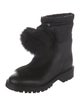 Jimmy Choo Leather Pom-Pom Embellishments Combat Boots