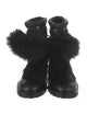 Jimmy Choo Leather Pom-Pom Embellishments Combat Boots