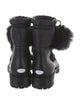 Jimmy Choo Leather Pom-Pom Embellishments Combat Boots