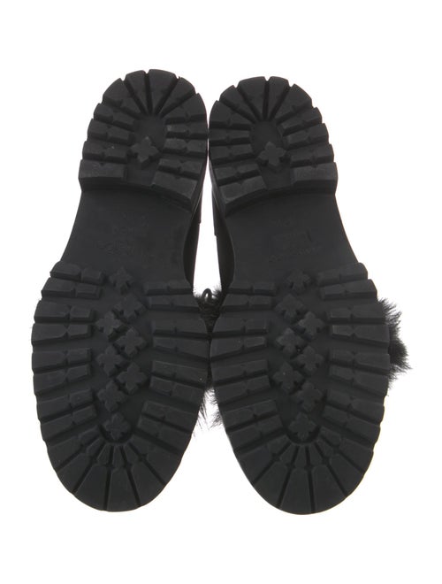 Jimmy Choo Leather Pom-Pom Embellishments Combat Boots