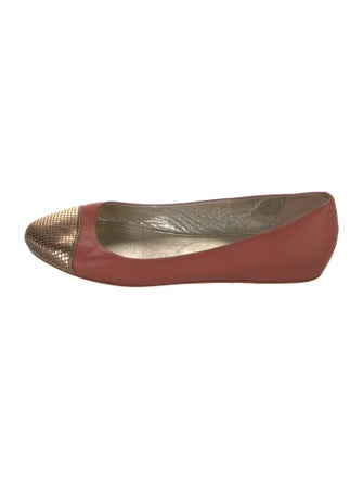 Jimmy Choo Leather Colorblock Pattern Ballet Flats