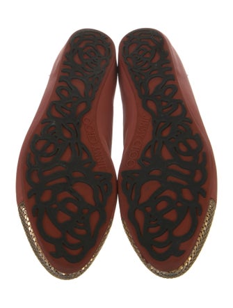 Jimmy Choo Leather Colorblock Pattern Ballet Flats