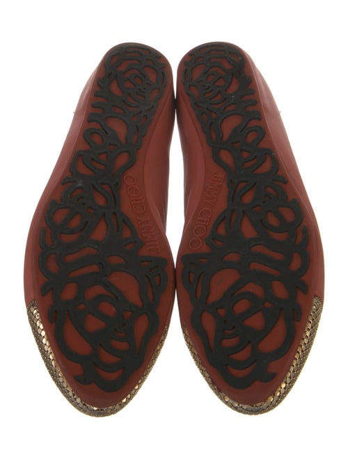 Jimmy Choo Leather Colorblock Pattern Ballet Flats