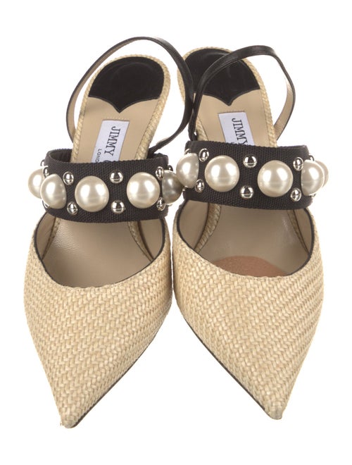 Jimmy Choo Straw Animal Print Slingback Pumps