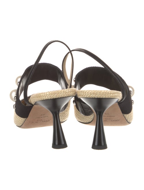 Jimmy Choo Straw Animal Print Slingback Pumps