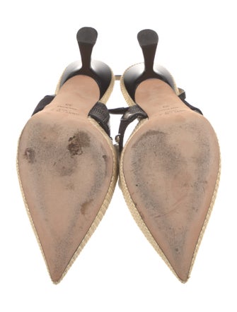 Jimmy Choo Straw Animal Print Slingback Pumps