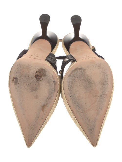 Jimmy Choo Straw Animal Print Slingback Pumps