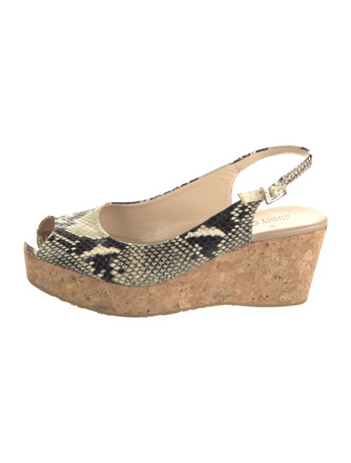 Jimmy Choo Snakeskin Animal Print Slingback Pumps