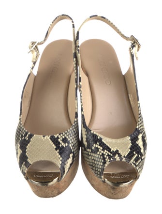 Jimmy Choo Snakeskin Animal Print Slingback Pumps