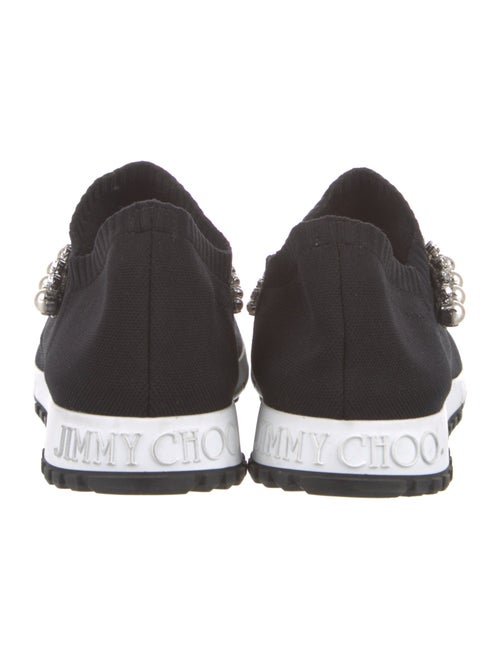 Jimmy Choo Faux Pearl Accents Crystal Embellishments Sneakers