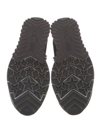 Jimmy Choo Faux Pearl Accents Crystal Embellishments Sneakers