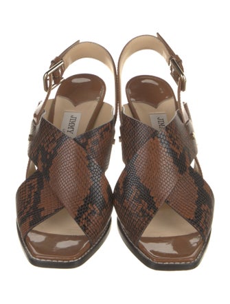 Jimmy Choo Embossed Leather Slingback Sandals