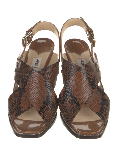 Jimmy Choo Embossed Leather Slingback Sandals