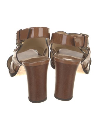 Jimmy Choo Embossed Leather Slingback Sandals