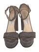 Jimmy Choo Suede Whipstitch Trim Sandals