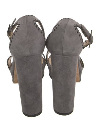 Jimmy Choo Suede Whipstitch Trim Sandals