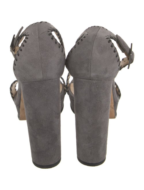 Jimmy Choo Suede Whipstitch Trim Sandals