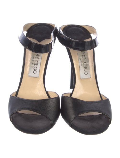 Jimmy Choo Leather Animal Print Slides