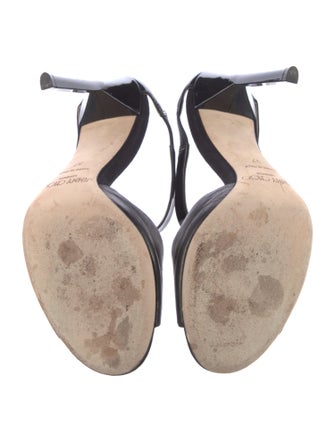 Jimmy Choo Leather Animal Print Slides