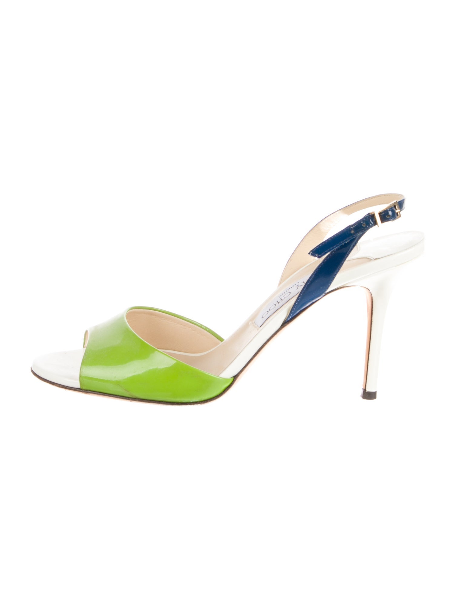 Jimmy Choo Patent Leather Printed Slingback Sandals