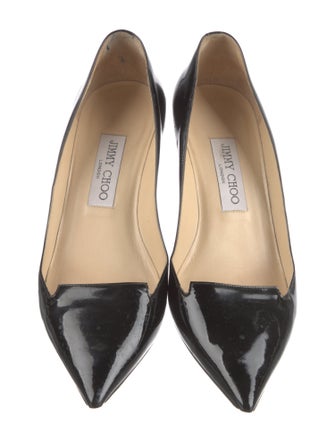Jimmy Choo Patent Leather Leather Trim Embellishment Pumps