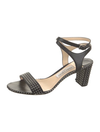 Jimmy Choo Leather Studded Accents Sandals