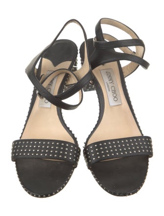 Jimmy Choo Leather Studded Accents Sandals