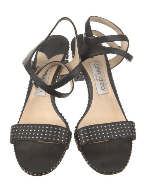 Jimmy Choo Leather Studded Accents Sandals