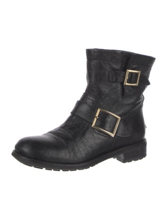 Jimmy Choo Leather Moto Boots