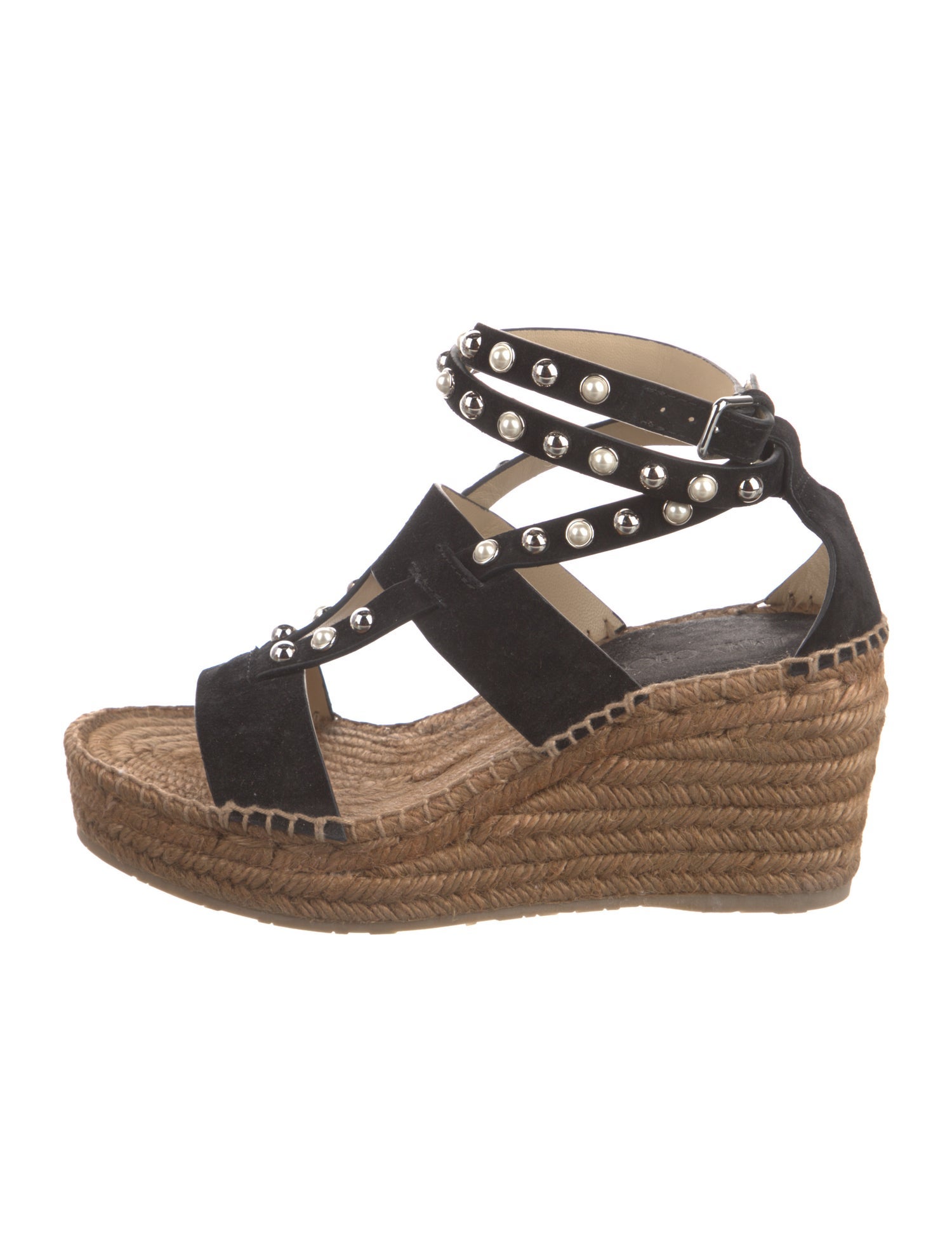 Jimmy Choo Suede Studded Accents Espadrilles
