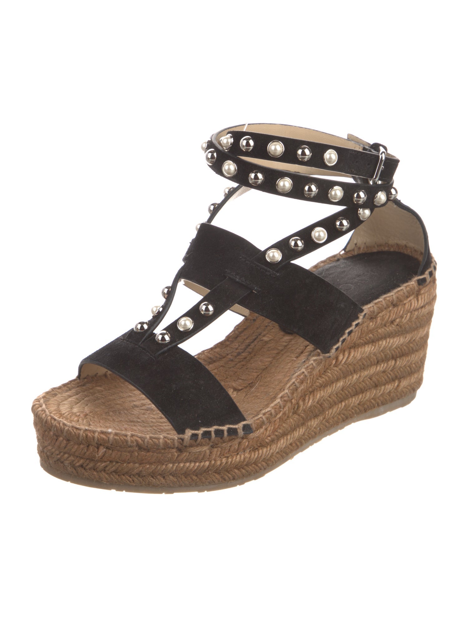 Jimmy Choo Suede Studded Accents Espadrilles
