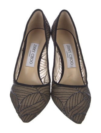 Jimmy Choo Mesh Sequin Embellishments Pumps