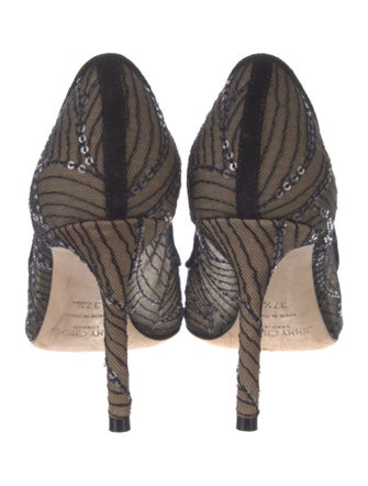Jimmy Choo Mesh Sequin Embellishments Pumps