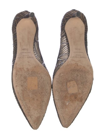 Jimmy Choo Mesh Sequin Embellishments Pumps