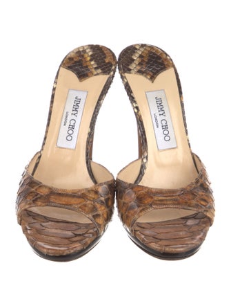 Jimmy Choo Python Animal Print Slides
