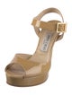 Jimmy Choo Patent Leather T-Strap Sandals
