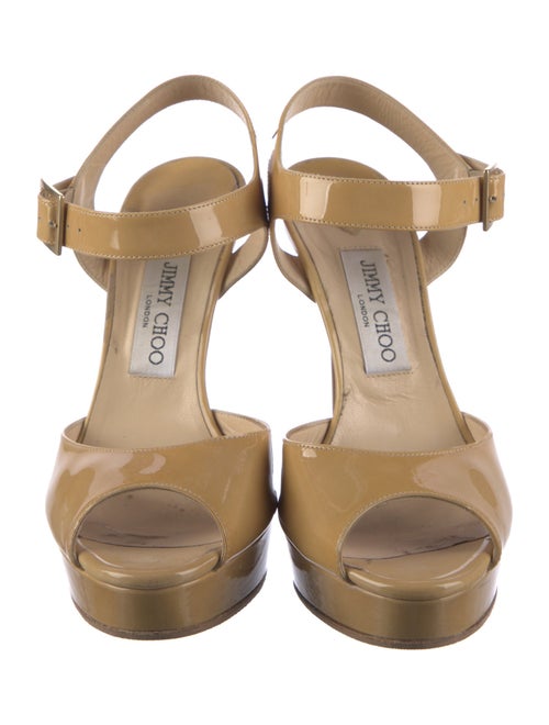 Jimmy Choo Patent Leather T-Strap Sandals