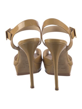 Jimmy Choo Patent Leather T-Strap Sandals