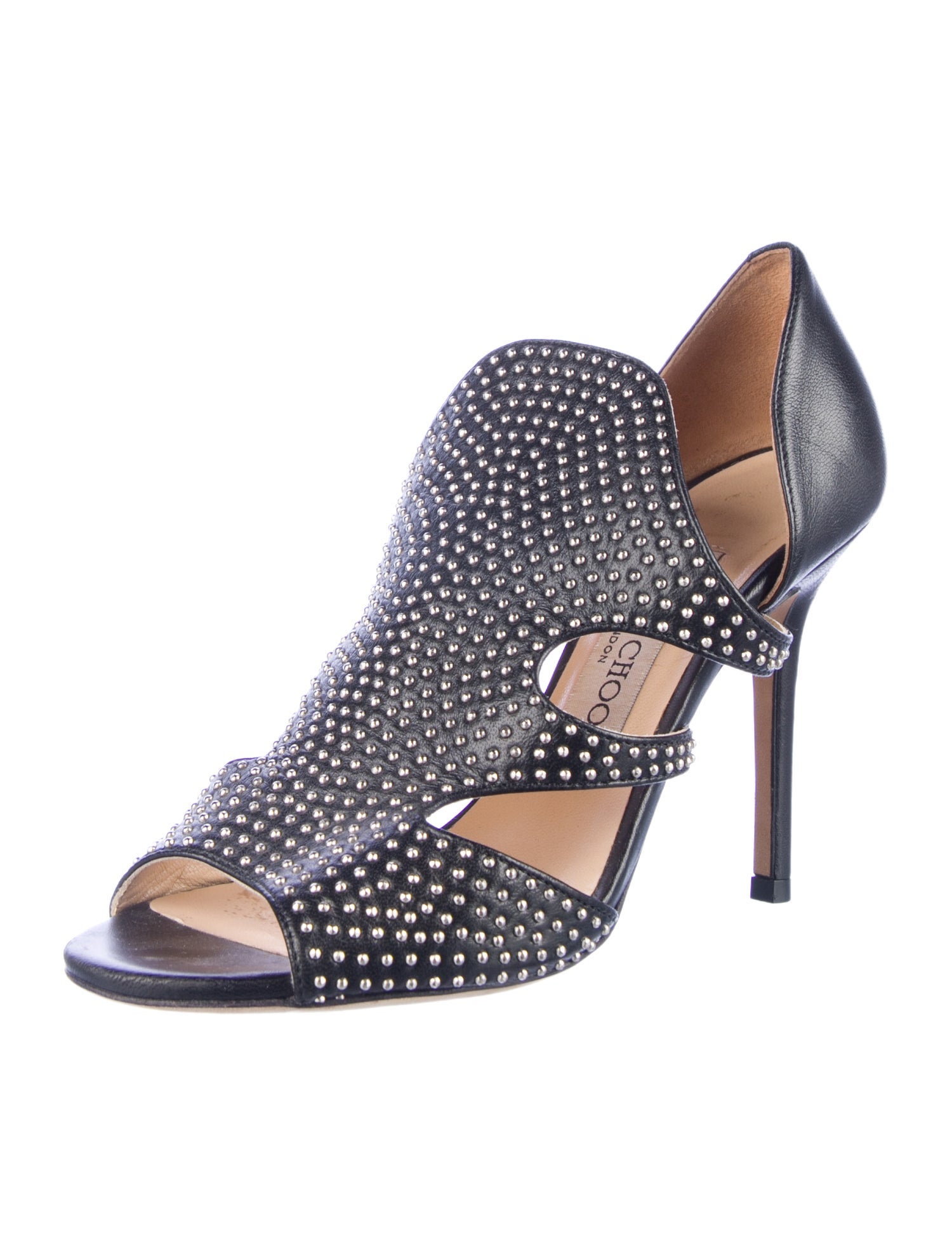 Jimmy Choo Leather Studded Accents D'Orsay Pumps