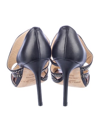 Jimmy Choo Leather Studded Accents D'Orsay Pumps