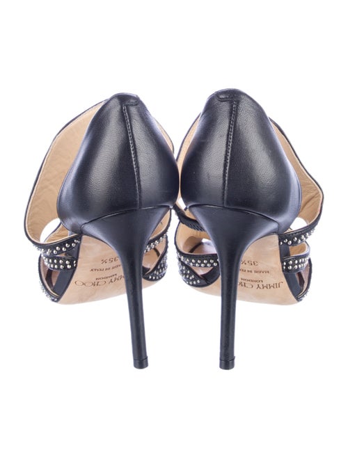 Jimmy Choo Leather Studded Accents D'Orsay Pumps