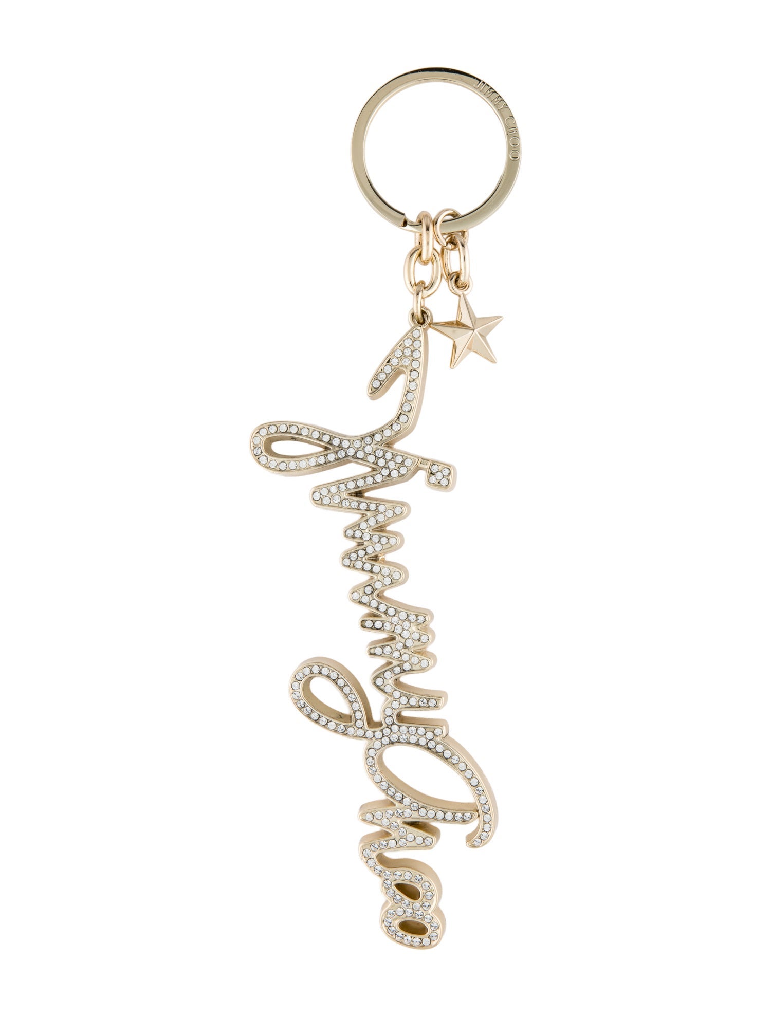 Jimmy Choo Embellished Gold-Tone Keychain