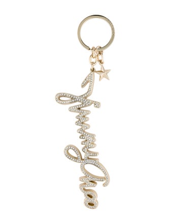 Jimmy Choo Embellished Gold-Tone Keychain
