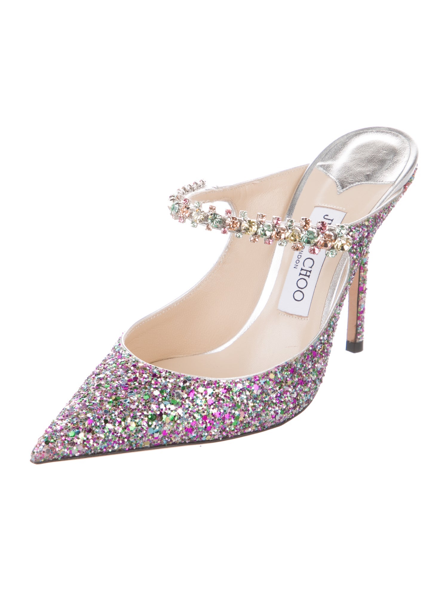 Jimmy Choo Glitter Patterned Mules